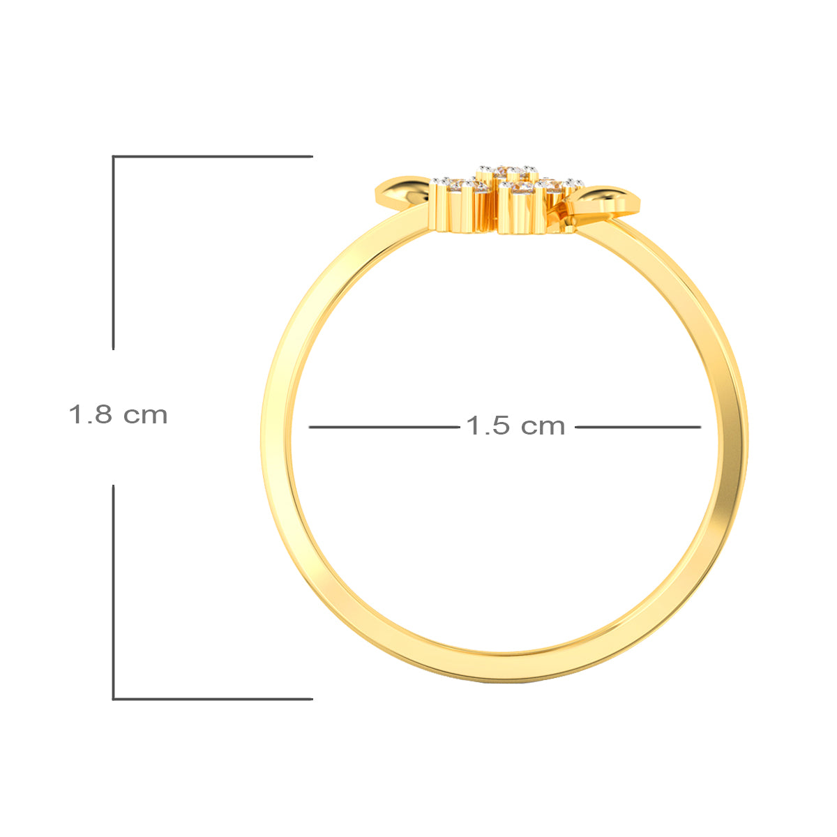Shimmering Full Bloom Gold Ring for Women