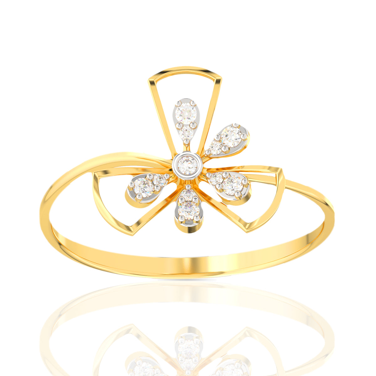 Petite Blossom Glow Gold Ring for Women
