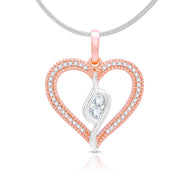 Sterling Silver Rose Gold Heart Pendant