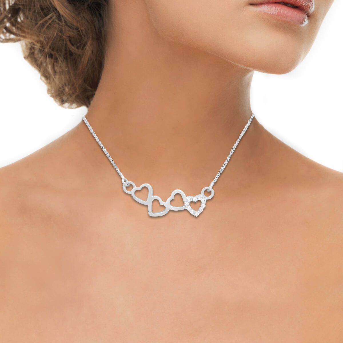 Silver Flowing Heart Pendant