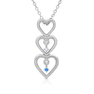 Silver Brilliant Hearts Pendant