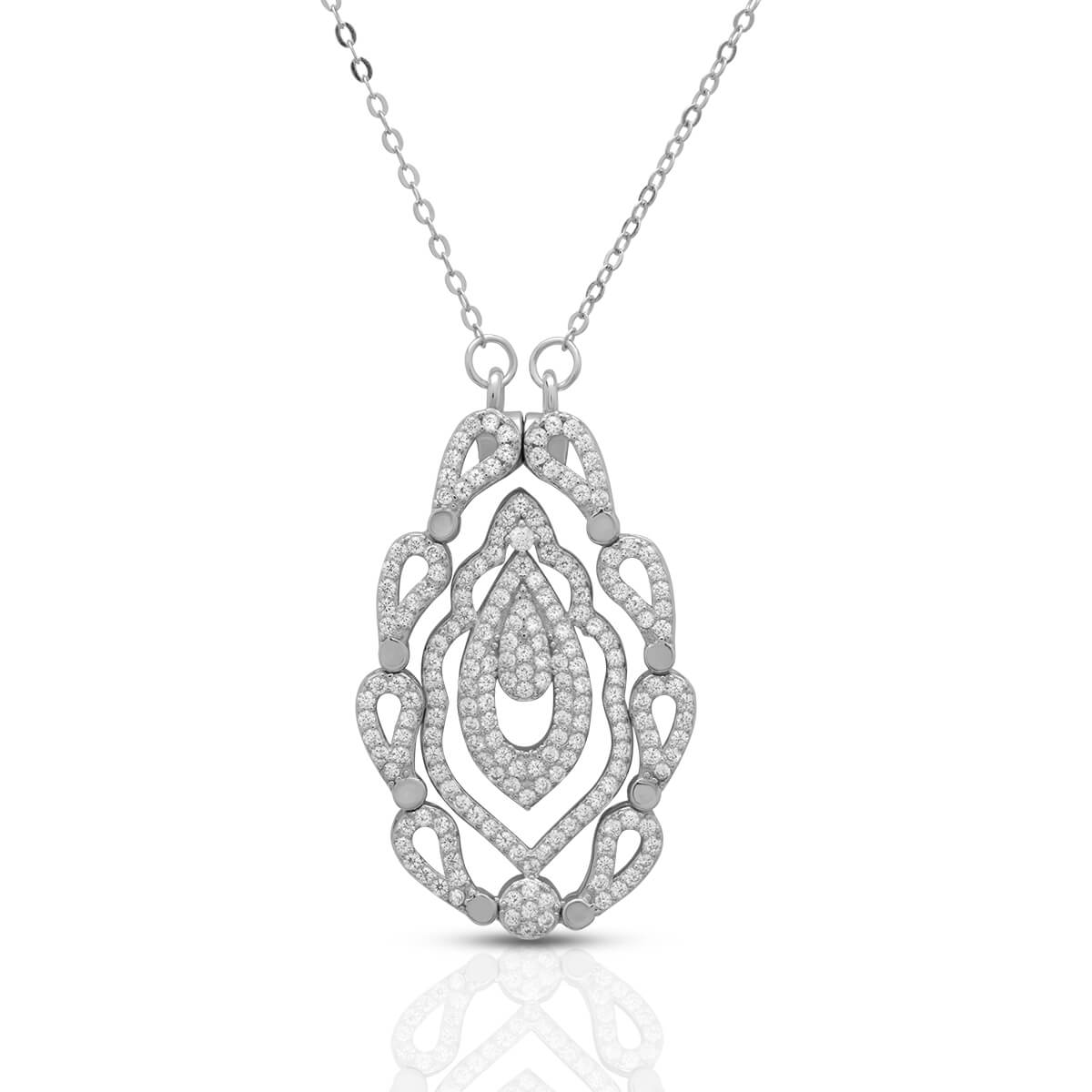Diamond Studded Silver Pendant