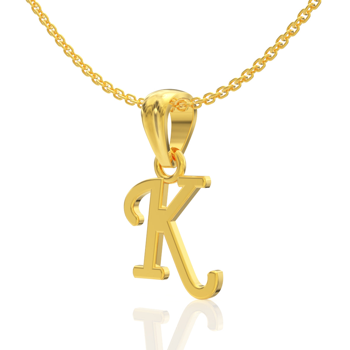 Kind "K" Letter Gold Pendant