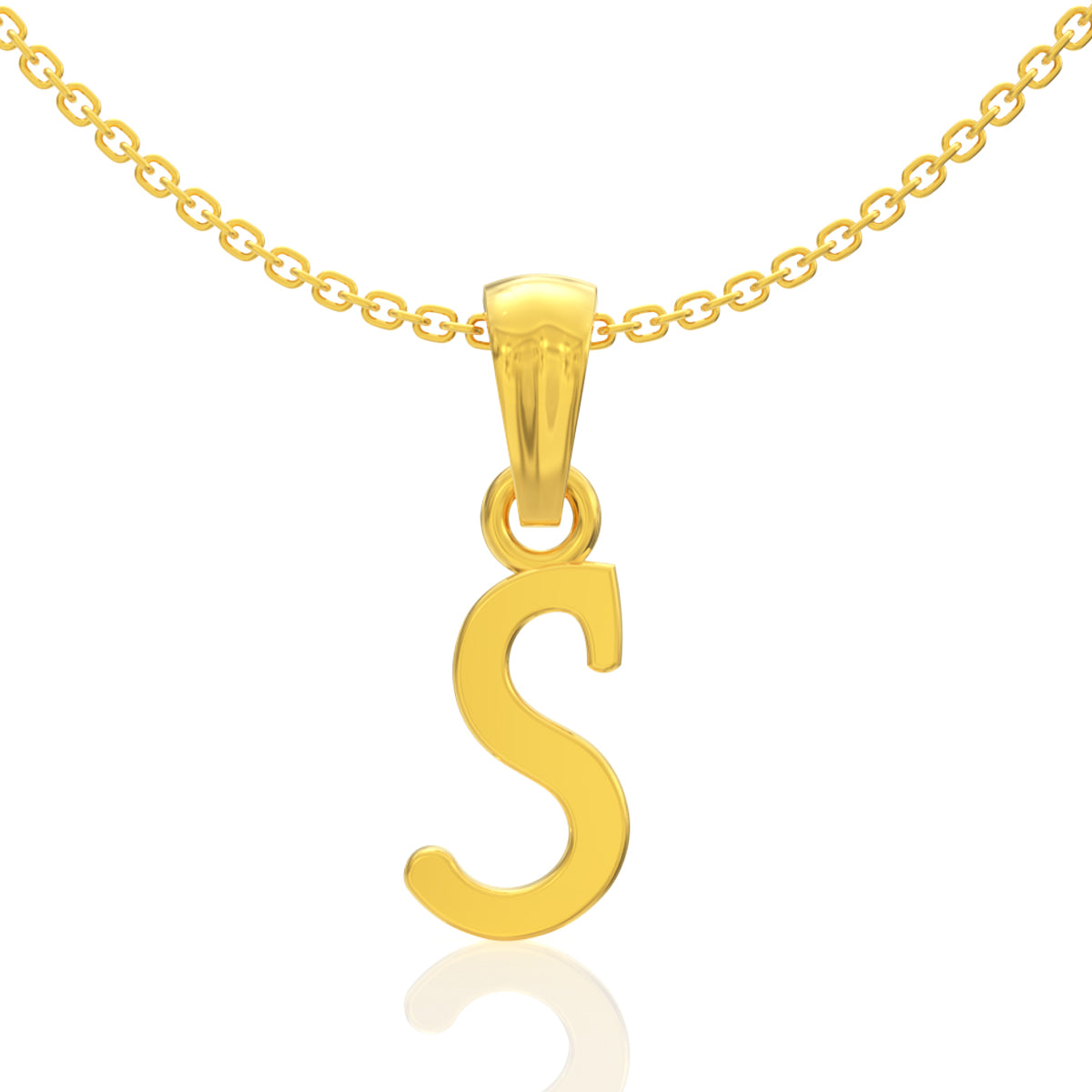 Stylish "S" Letter Gold Pendant