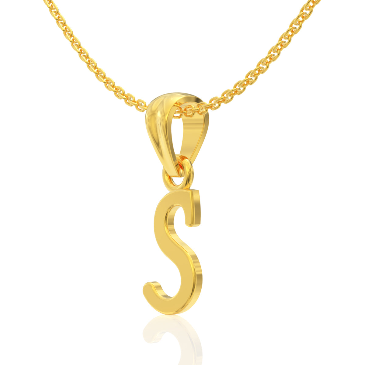 Stylish "S" Letter Gold Pendant