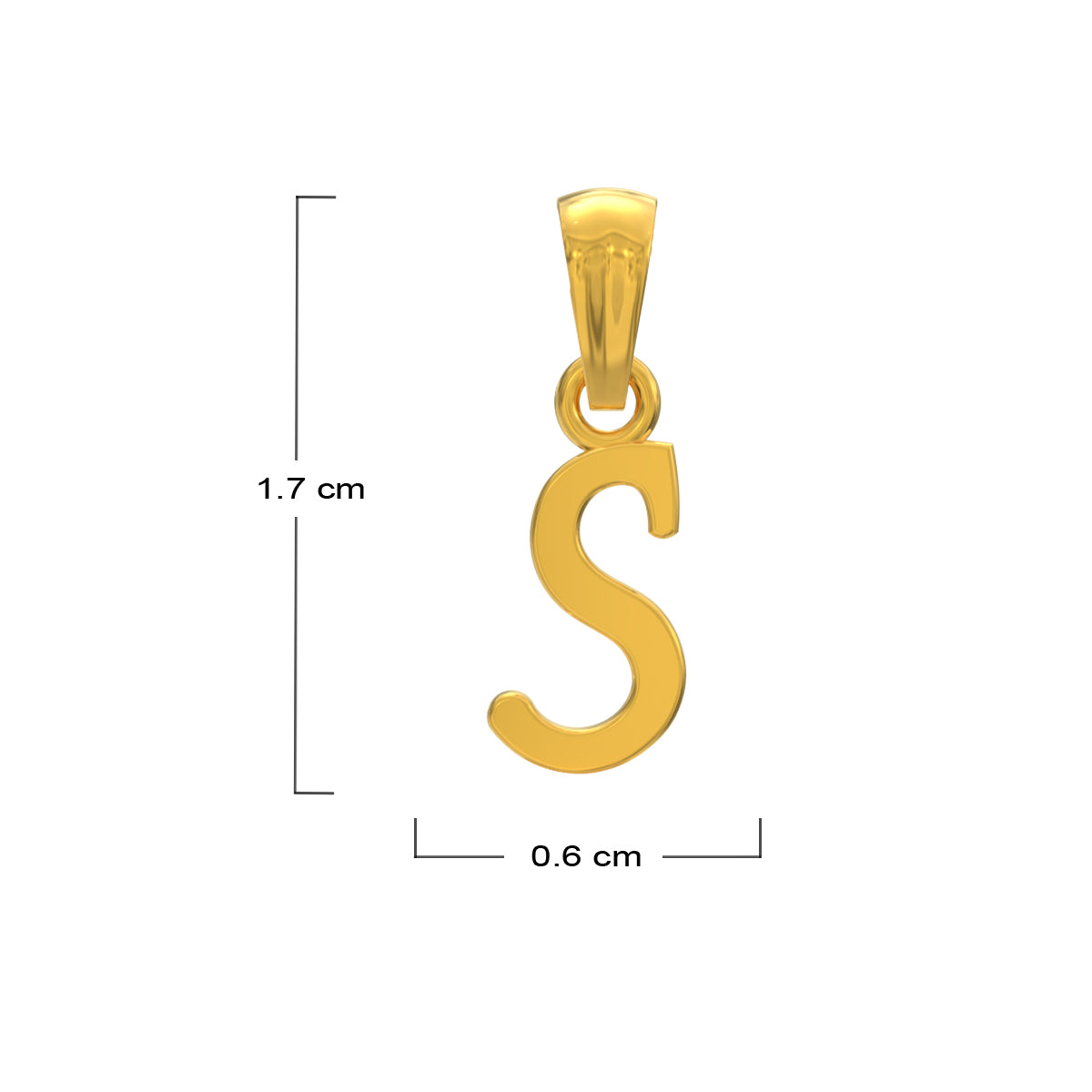 Stylish "S" Letter Gold Pendant