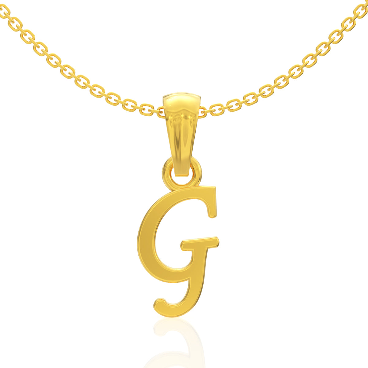 Graceful "G" Letter Gold Pendant