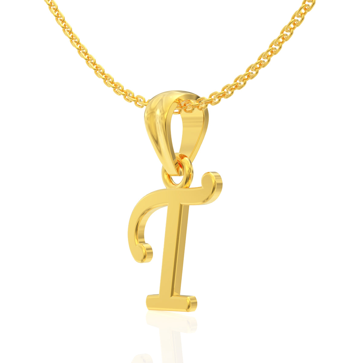 Timeless "T" Letter Gold Pendant