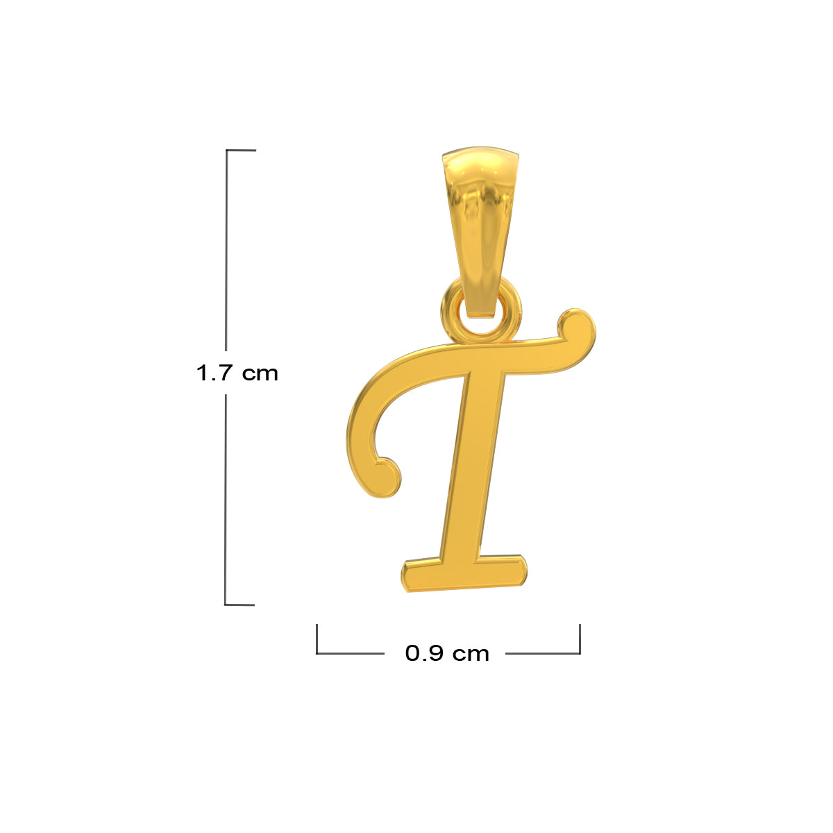 Timeless "T" Letter Gold Pendant