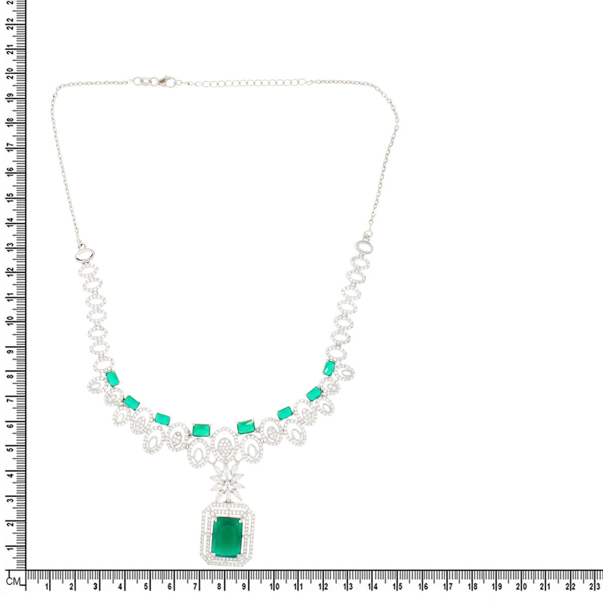 Evergreen Diamond Necklace Set In Silver