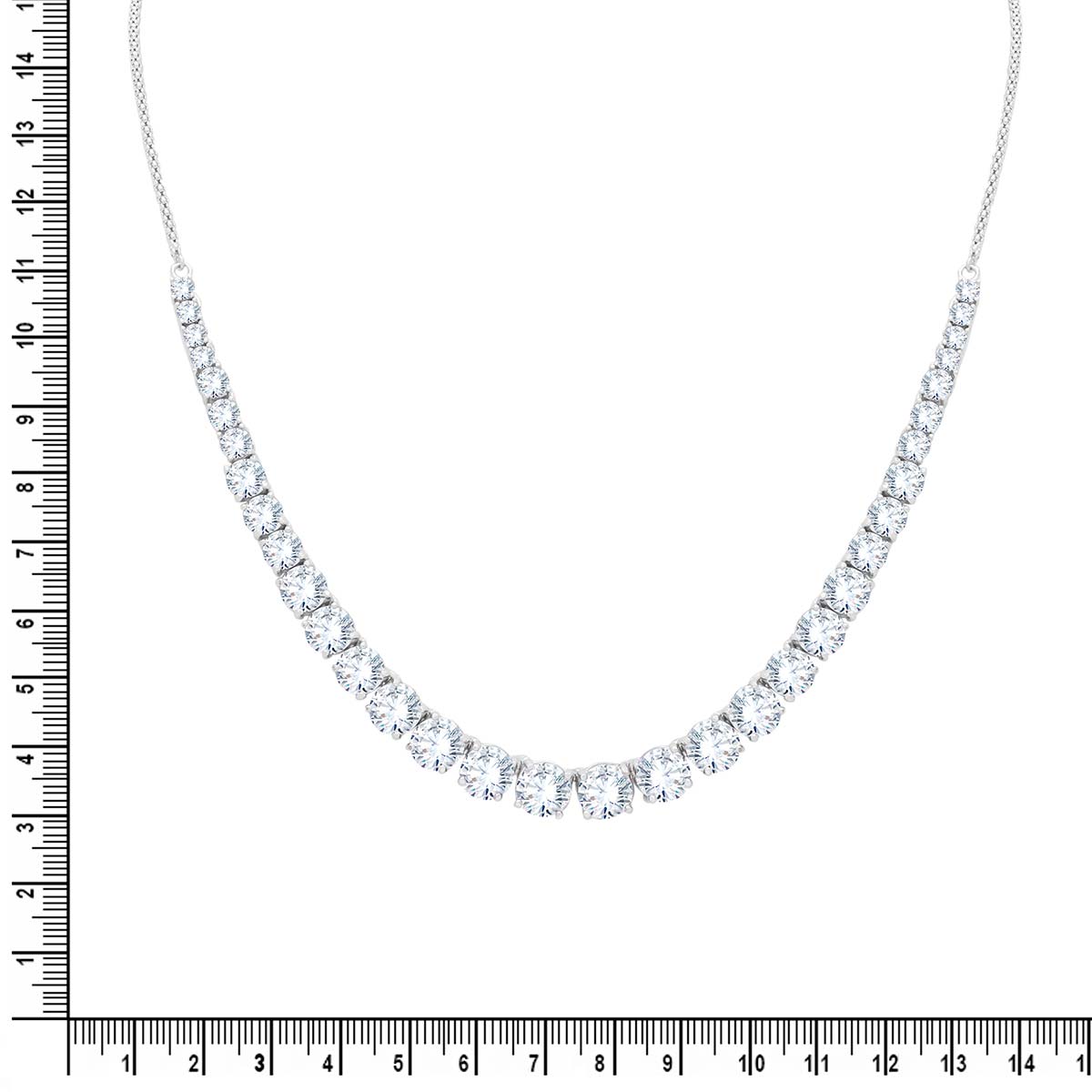 Fine Solitaire Silver Necklace Set