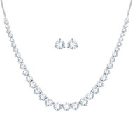 Shimmering Silver American Diamond Necklace Set