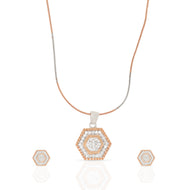 Silver Honeycomb Pendant Set