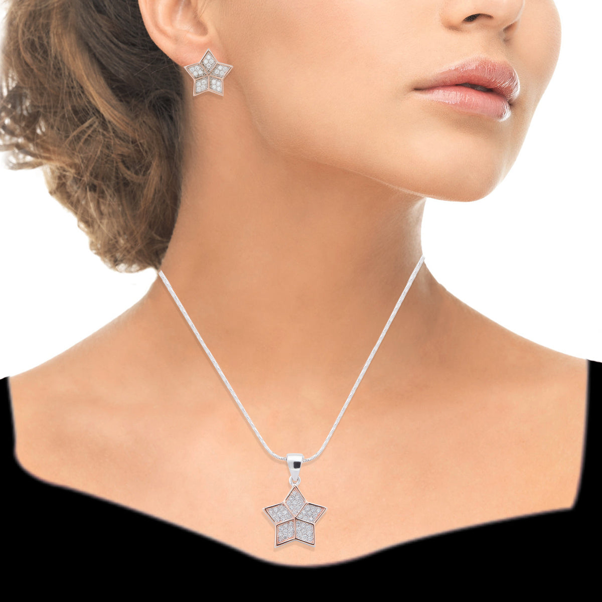 Diamond Star Pendant Set