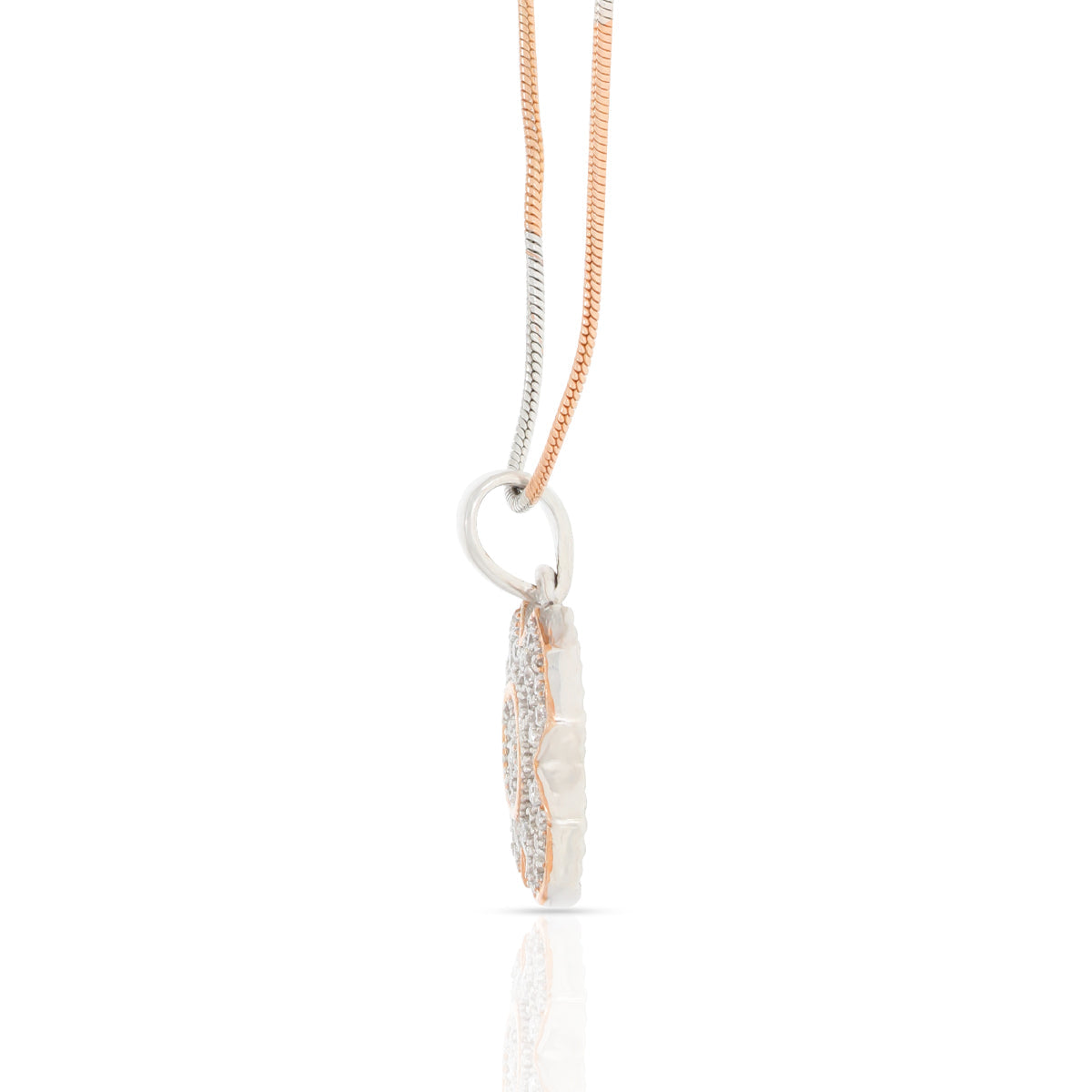 Floral Diamond Pendant Set In Silver