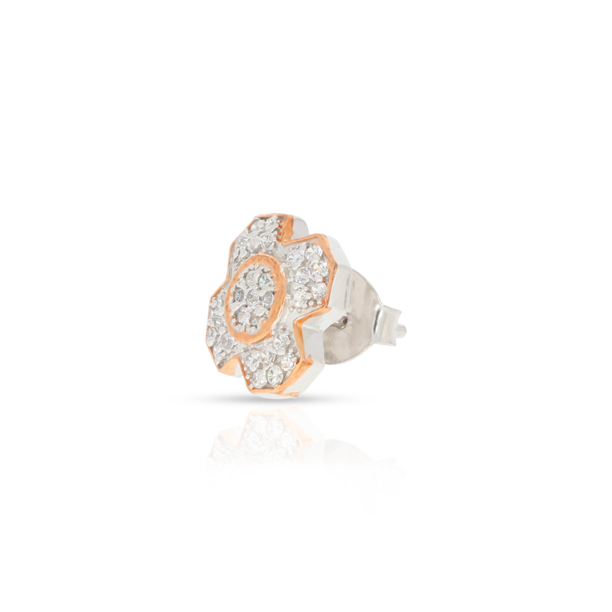 Floral Diamond Pendant Set In Silver