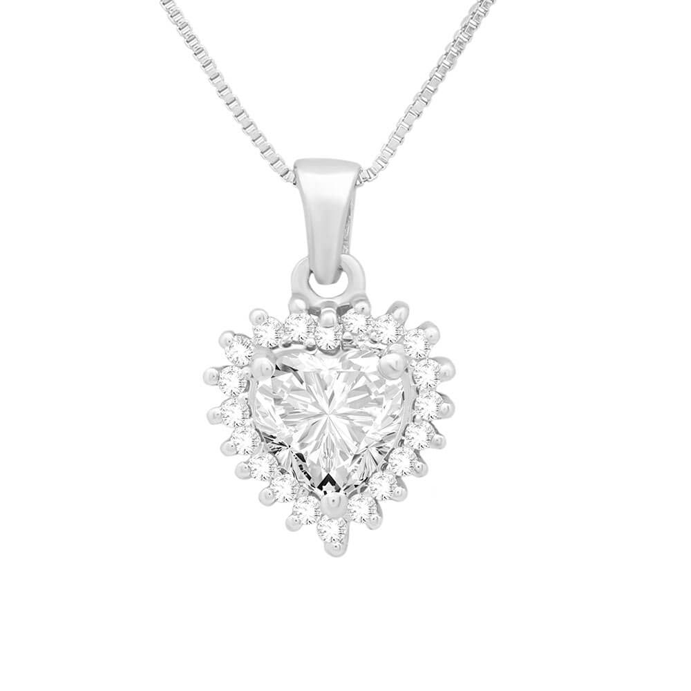 Silver Charming Heart Pendant Set