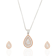 Refined Diamond Drop Silver Pendant