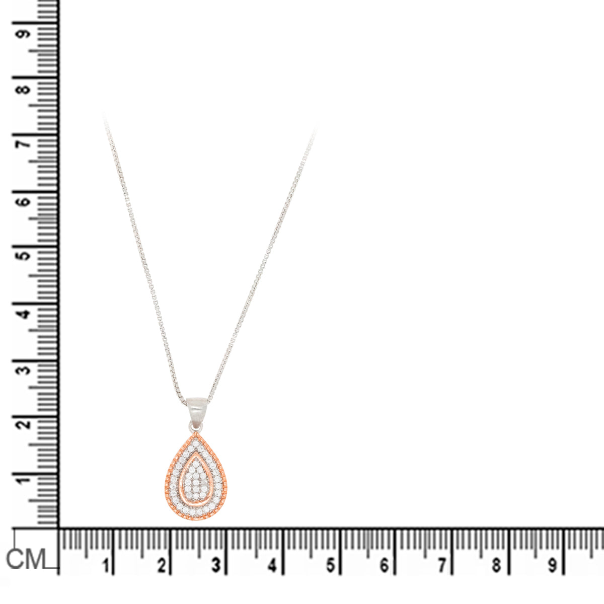 Refined Diamond Drop Silver Pendant