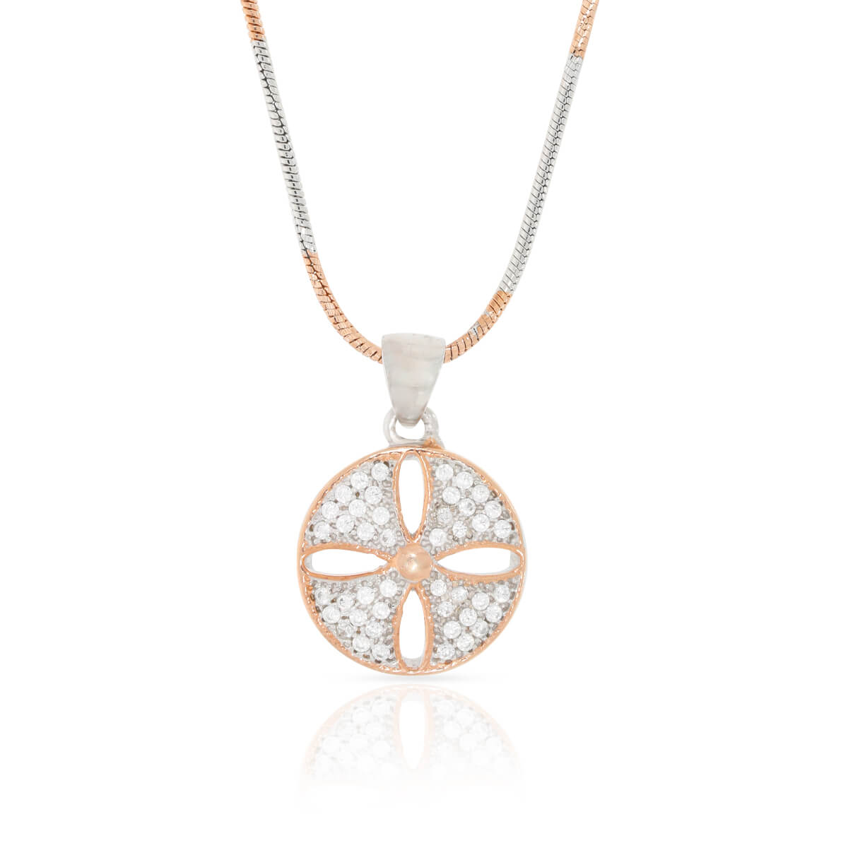 Discerning Diamond Studded Silver Pendant