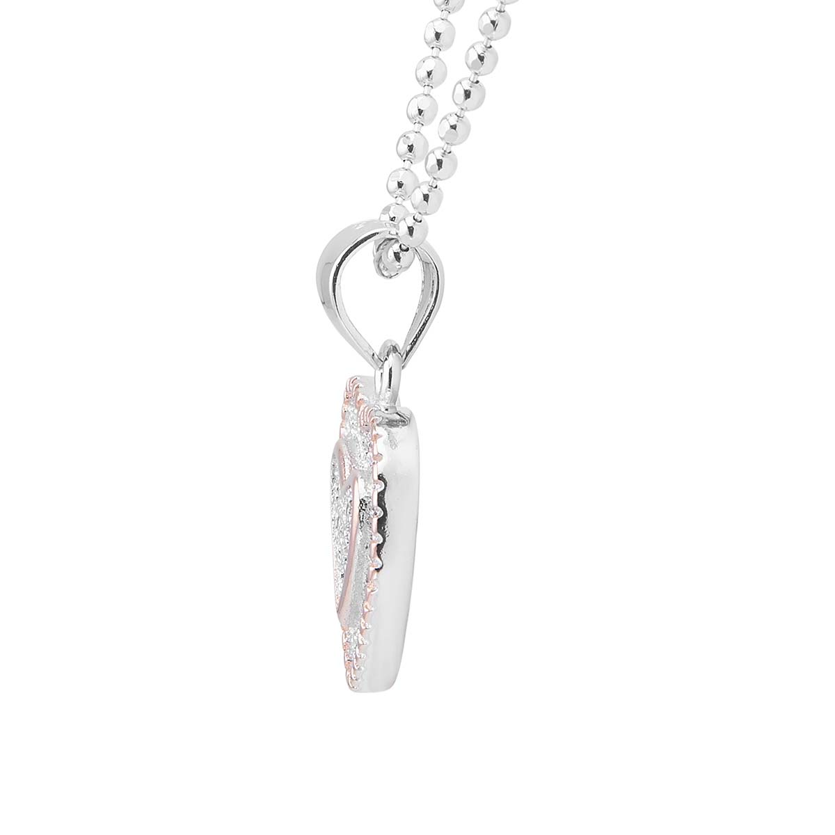 Heart Beat Silver Diamond Pendant Set