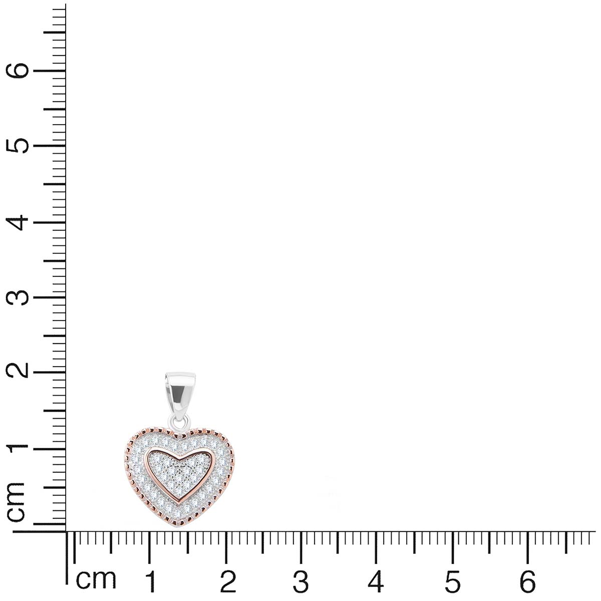 Heart Beat Silver Diamond Pendant Set
