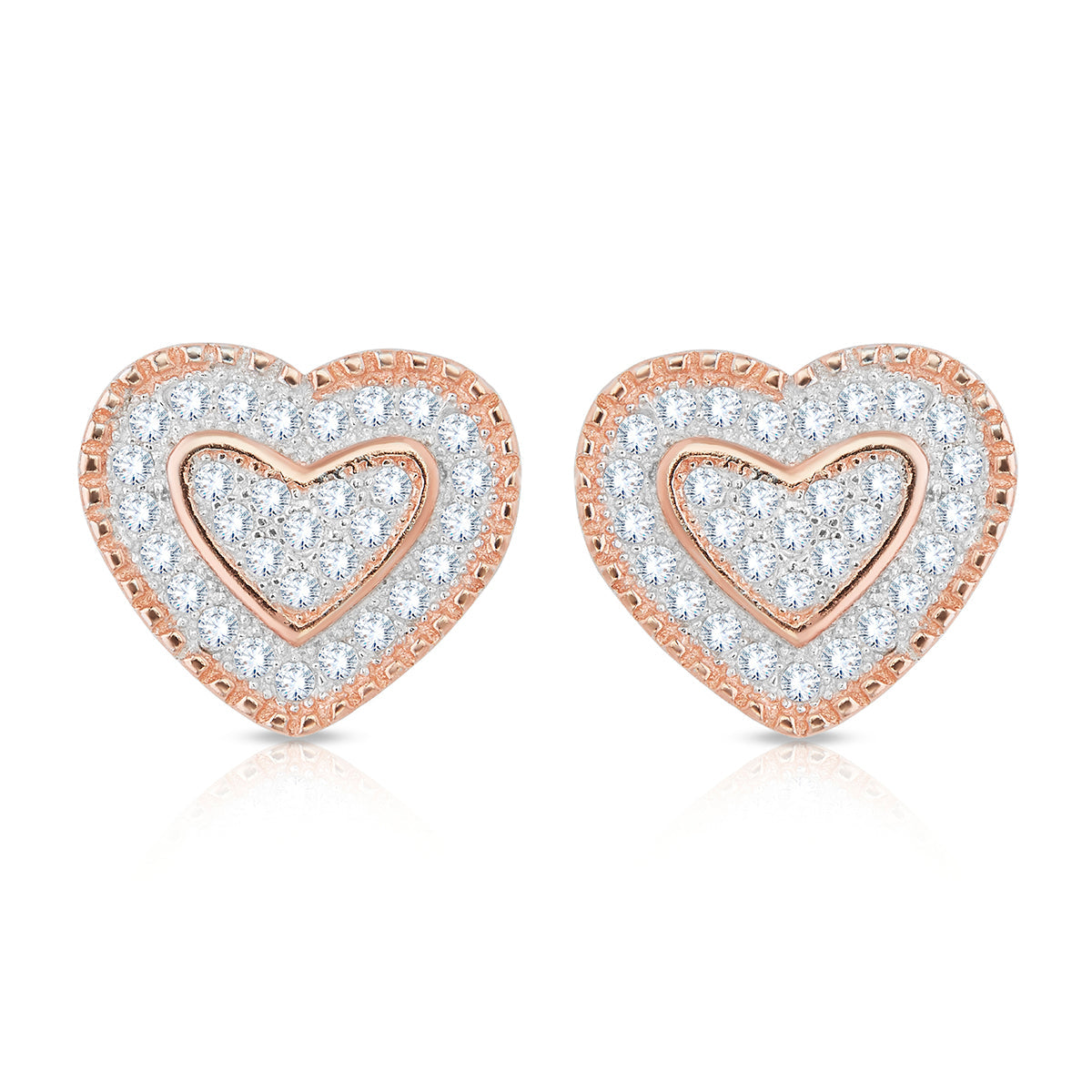 Heart Beat Silver Diamond Pendant Set