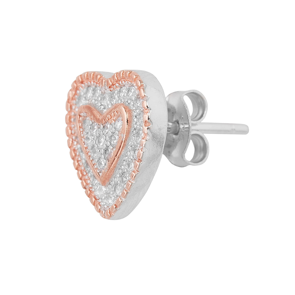 Heart Beat Silver Diamond Pendant Set