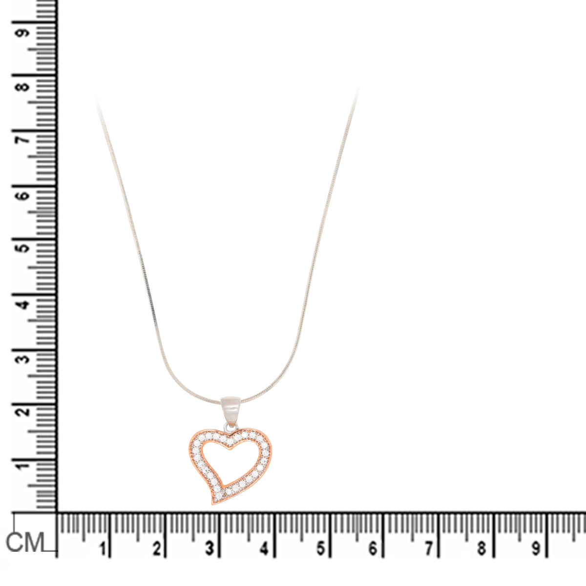 Diamond Heart Pendant Set In Silver