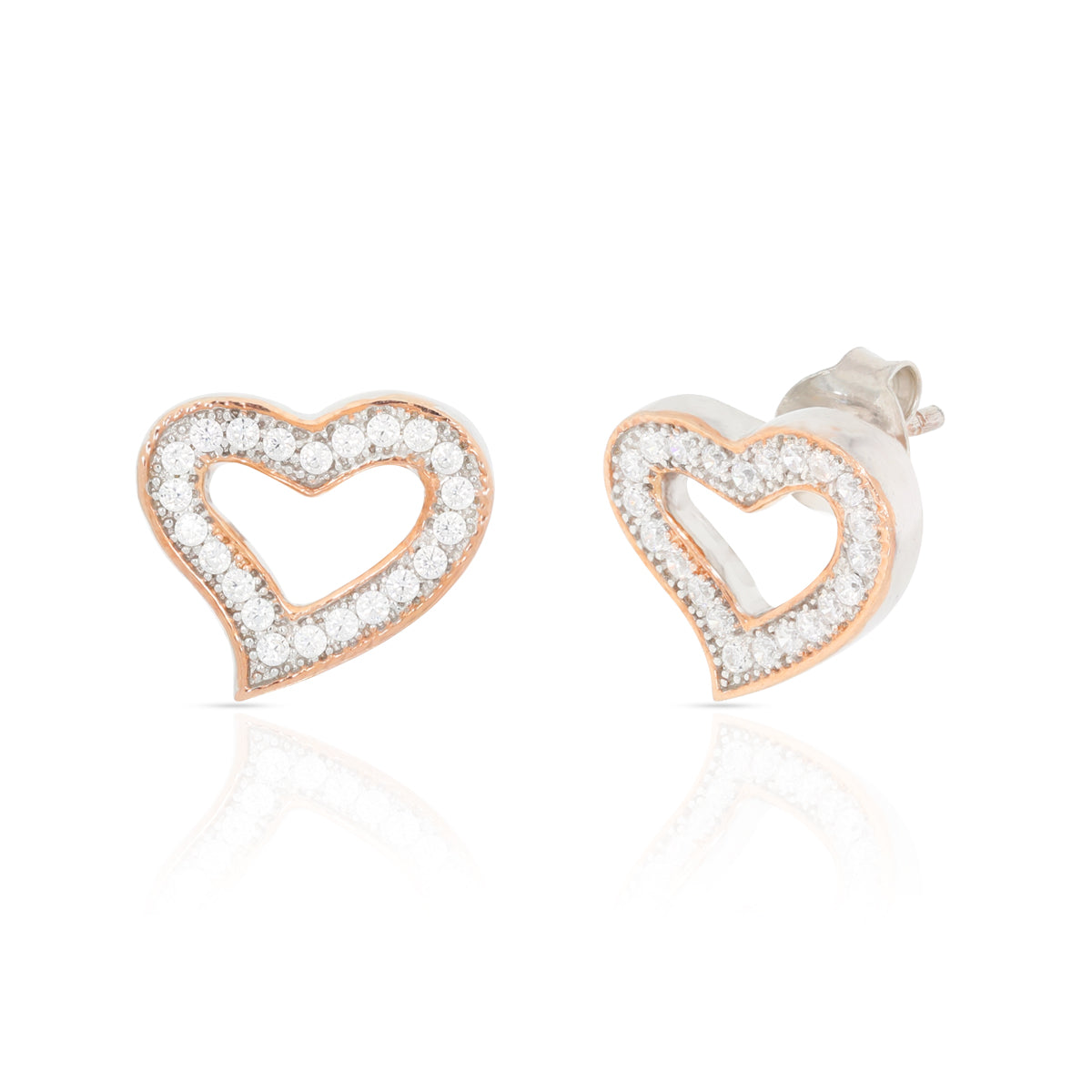 Diamond Heart Pendant Set In Silver