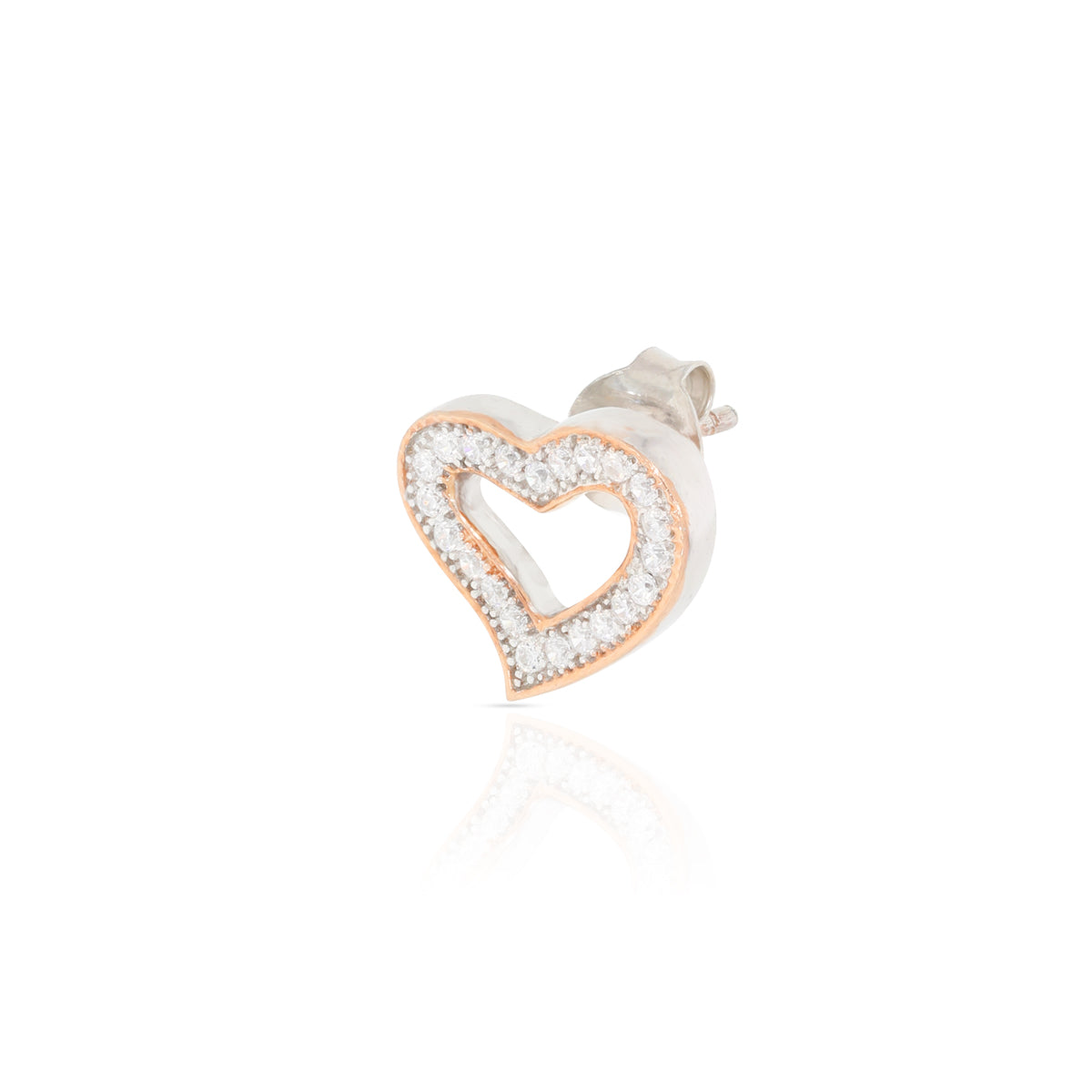 Diamond Heart Pendant Set In Silver