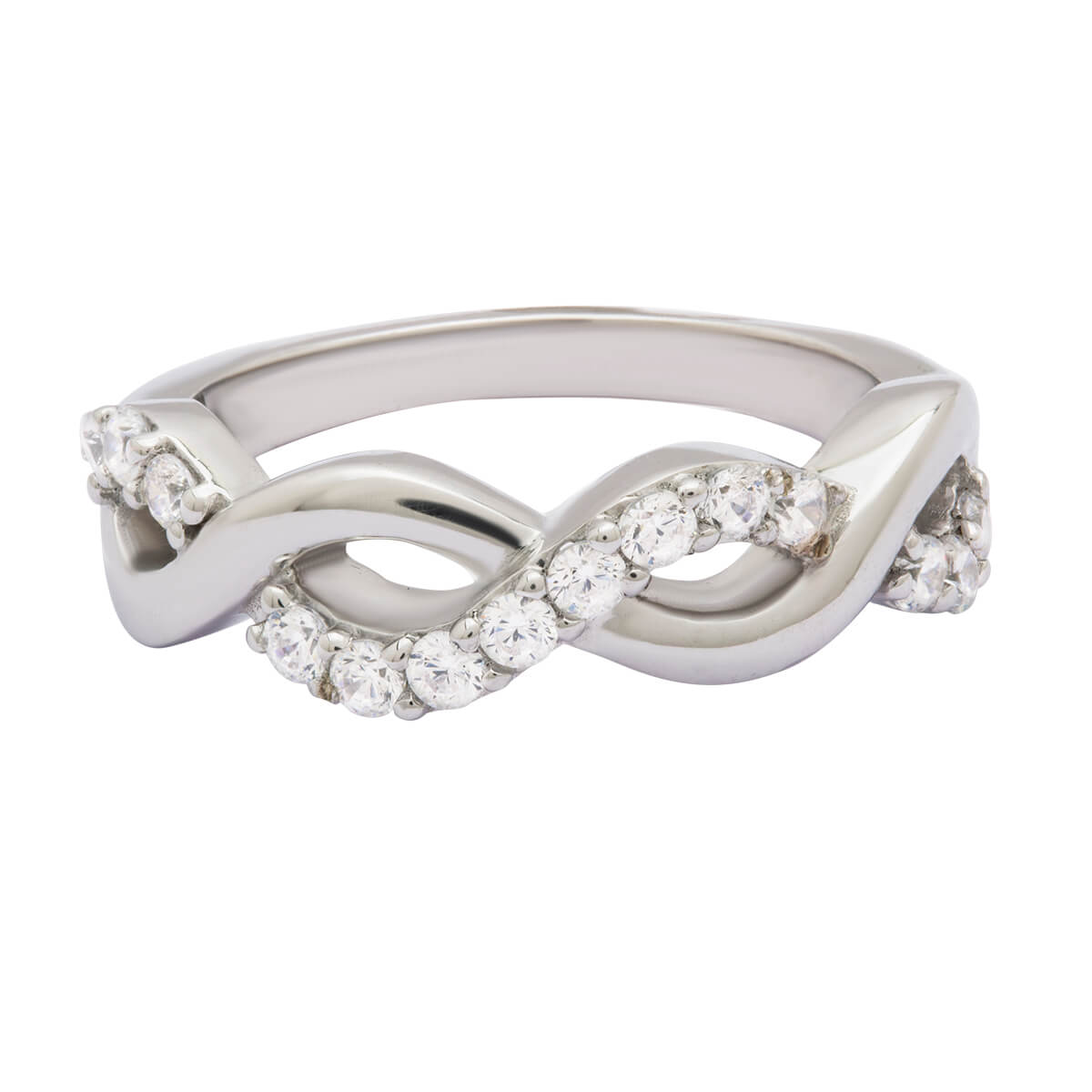 Flowy Crystal Silver Ring