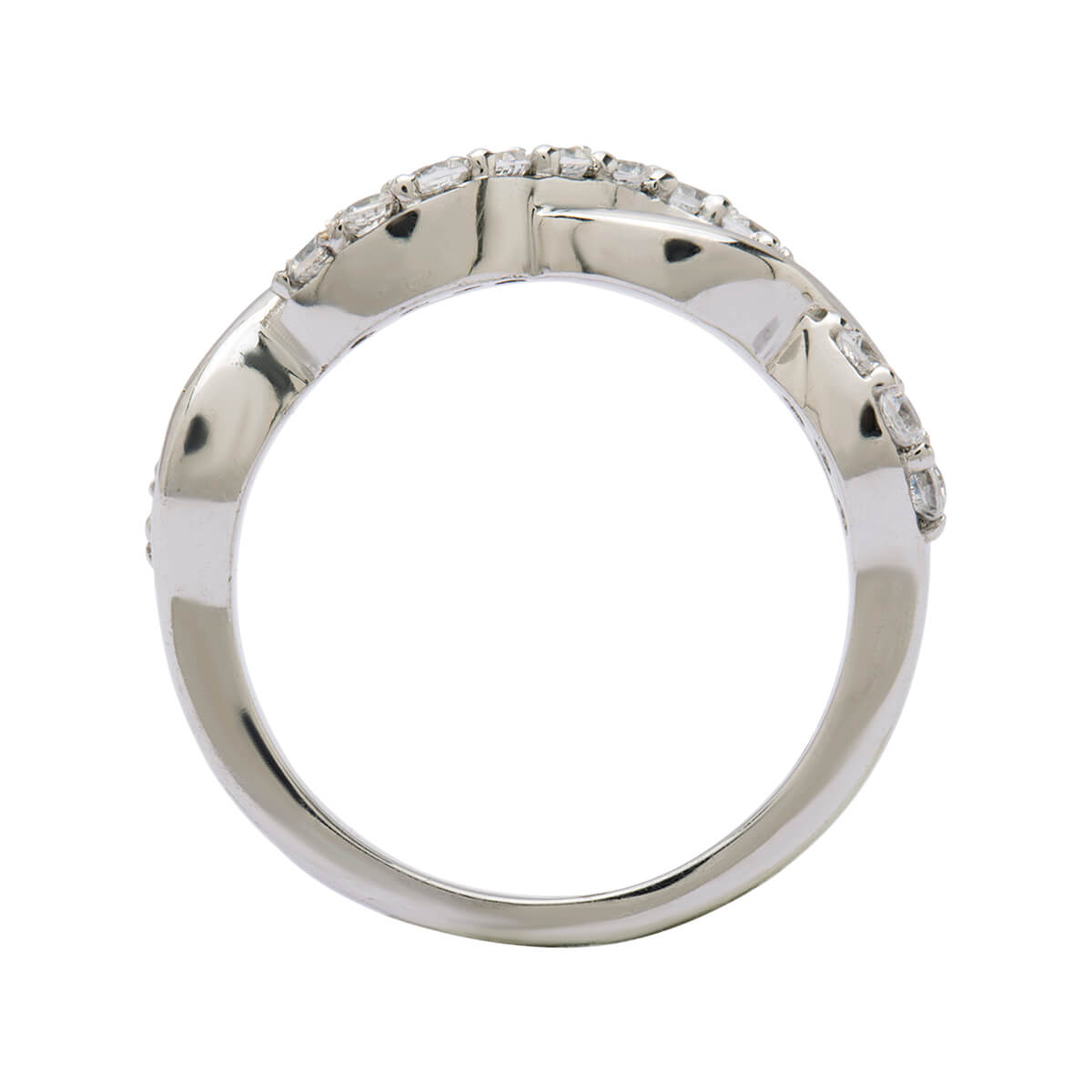 Flowy Crystal Silver Ring