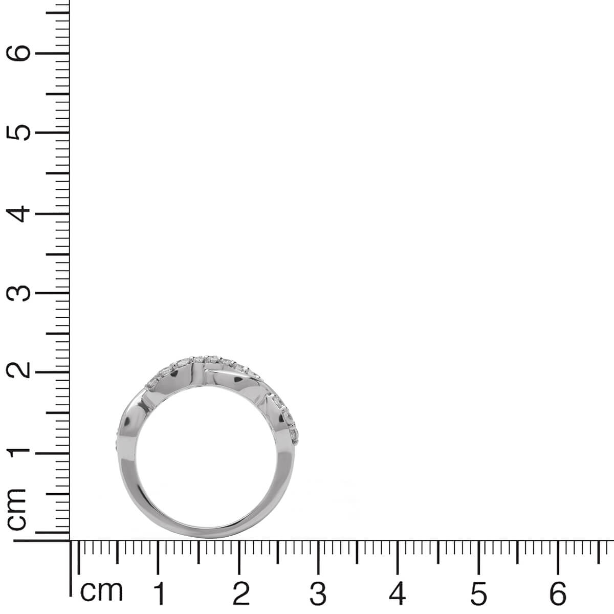 Flowy Crystal Silver Ring