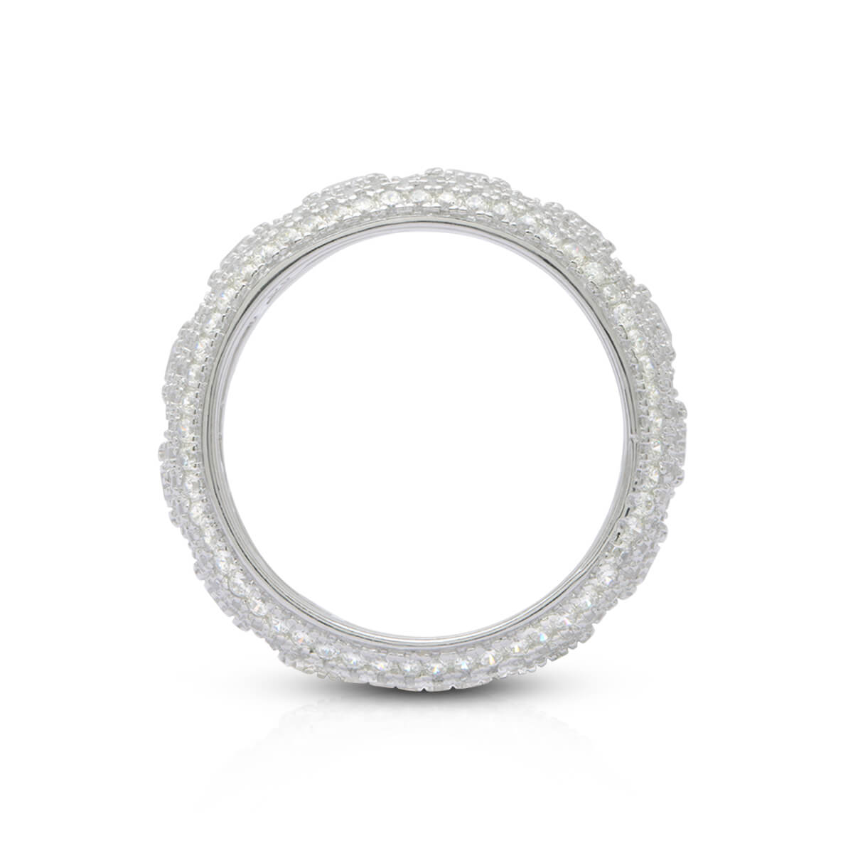 Fancy Diamond Eternity Band In Silver