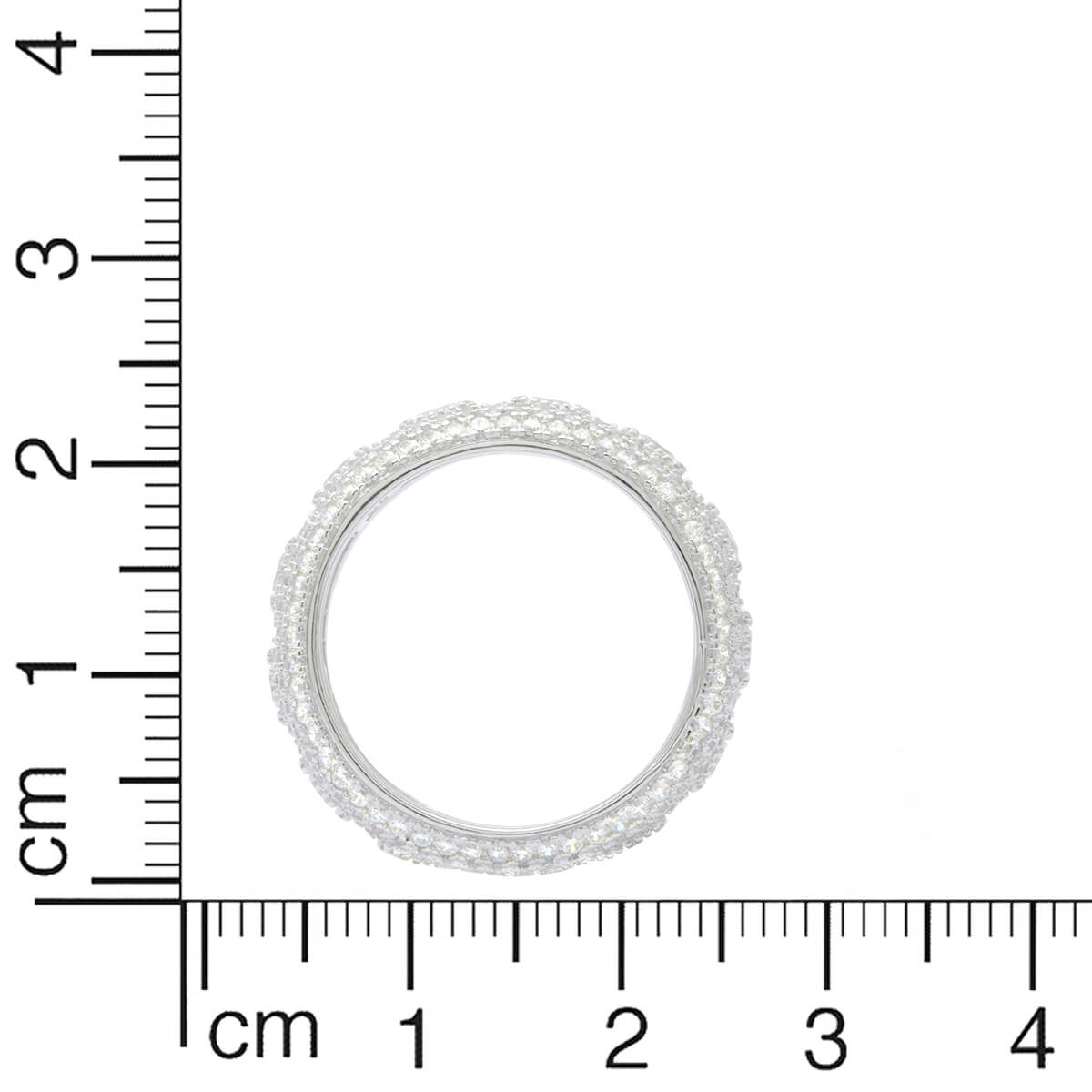 Fancy Diamond Eternity Band In Silver