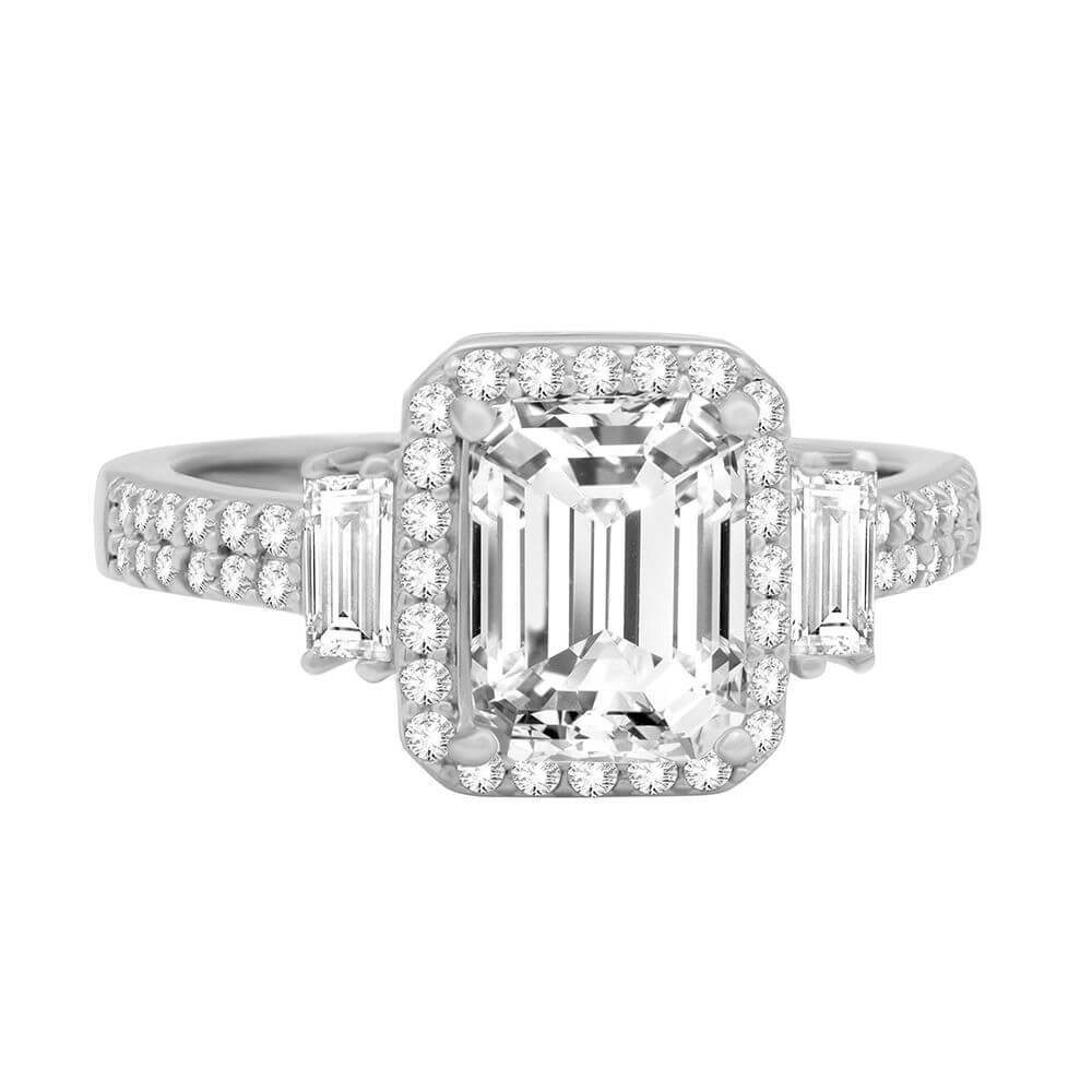 Emerald Bloom Silver Studded Ring