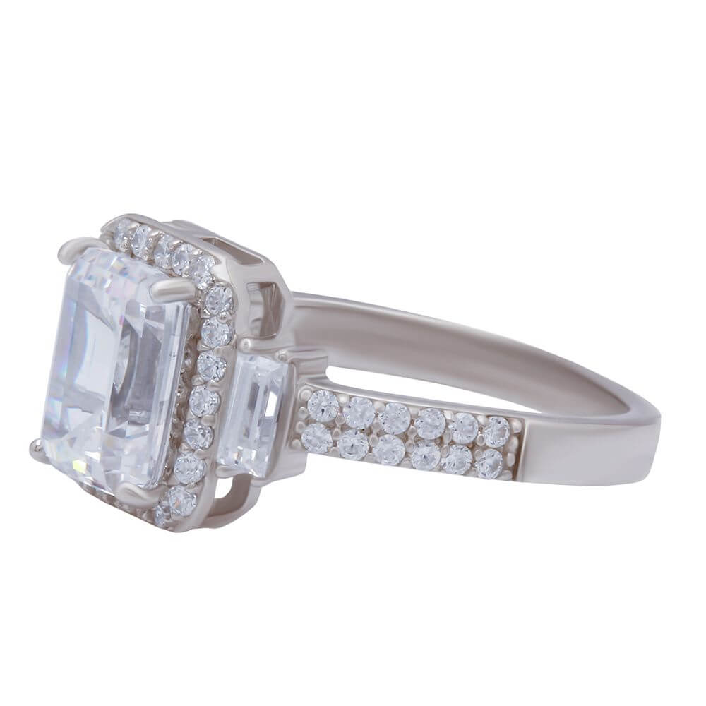 Emerald Bloom Silver Studded Ring