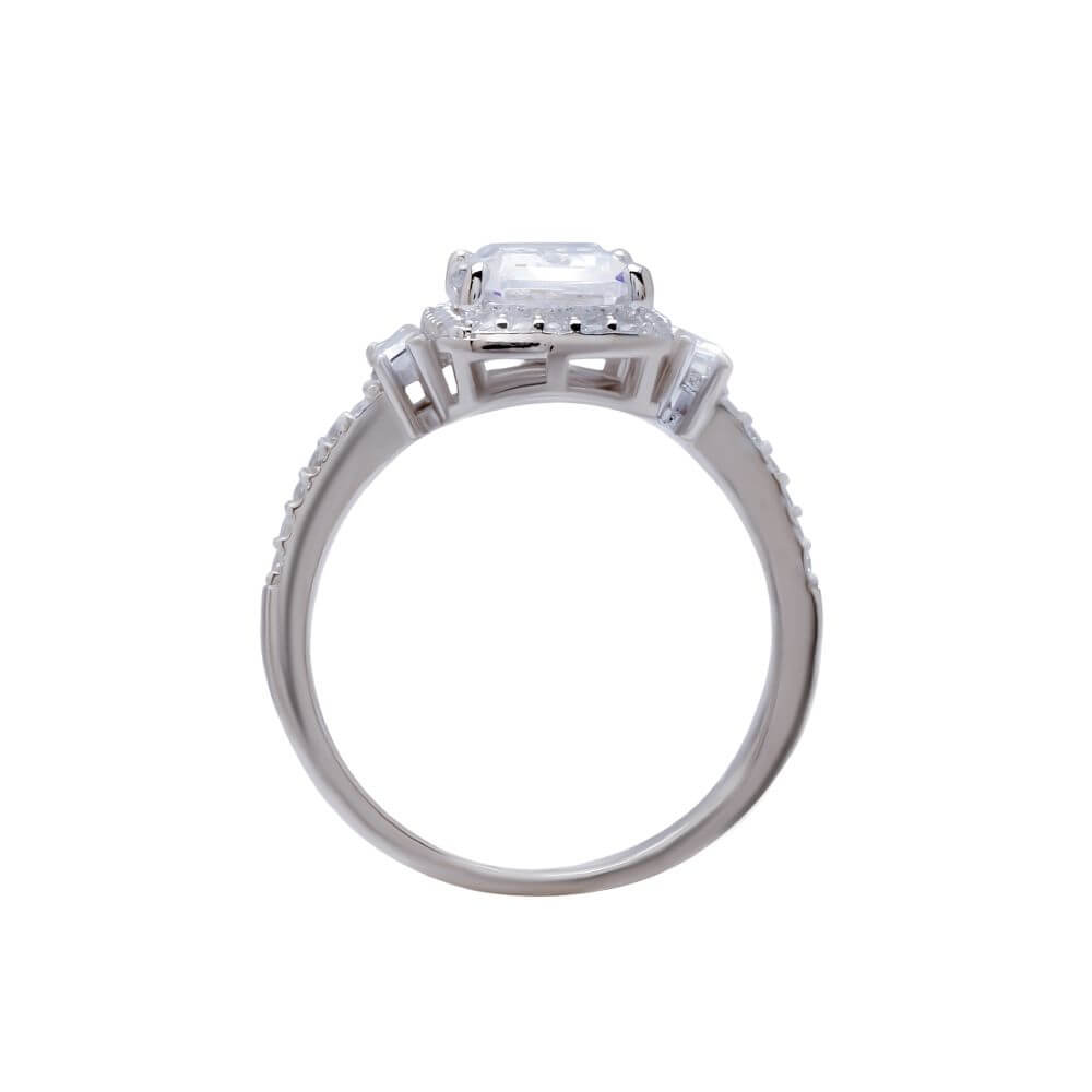 Emerald Bloom Silver Studded Ring