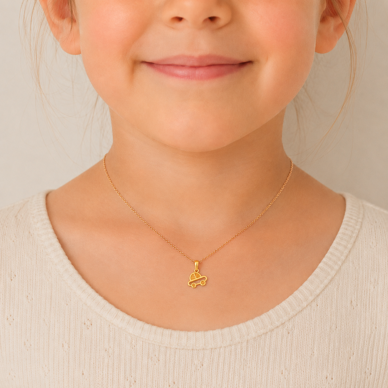 Playful Vroom Gold Locket for Kids