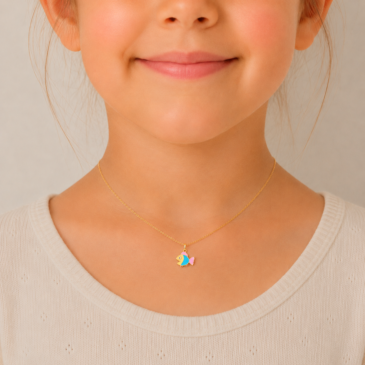 Bubbly Dory Gold Locket for Kids