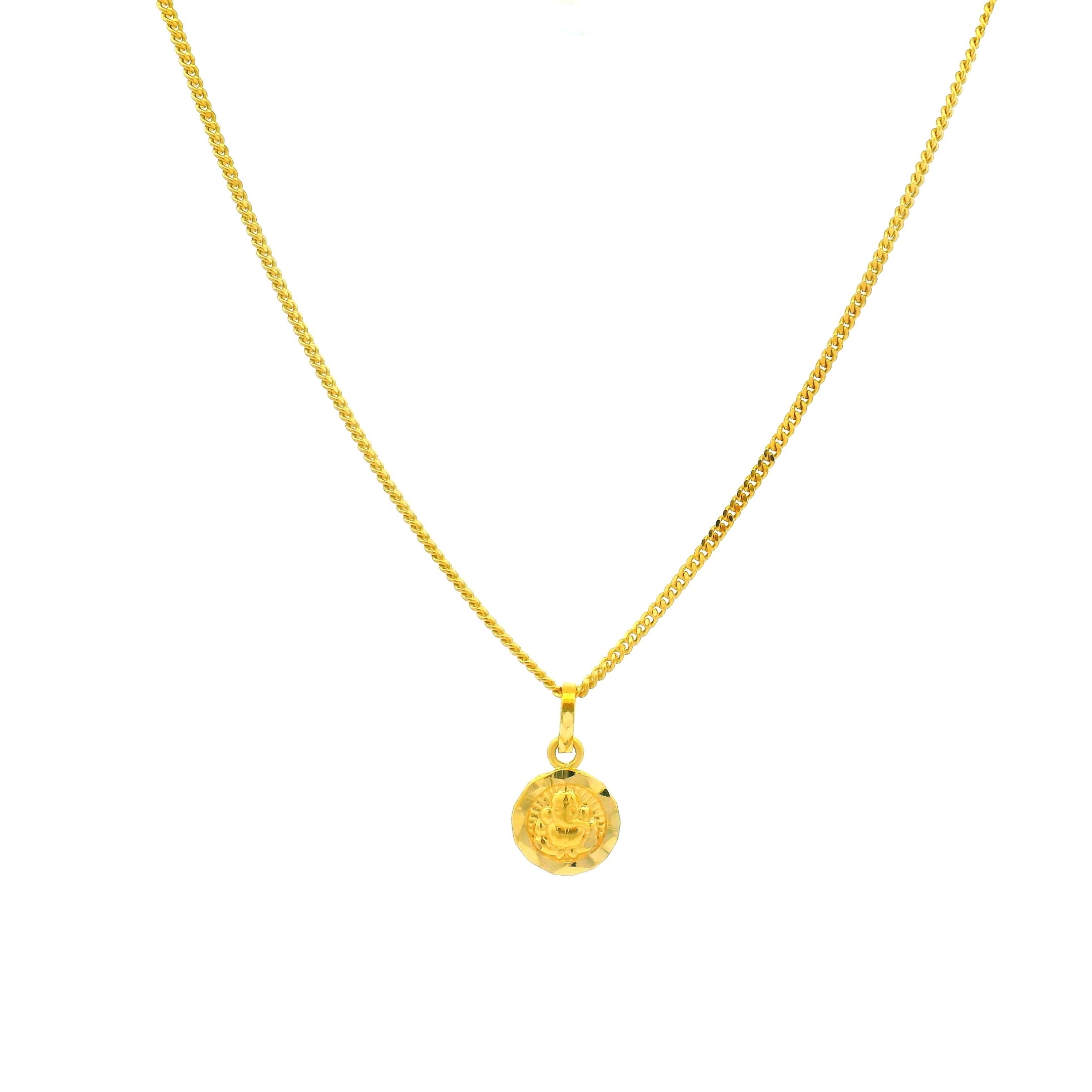 Adorable Bal Ganesha Gold Locket with Chain for Kids