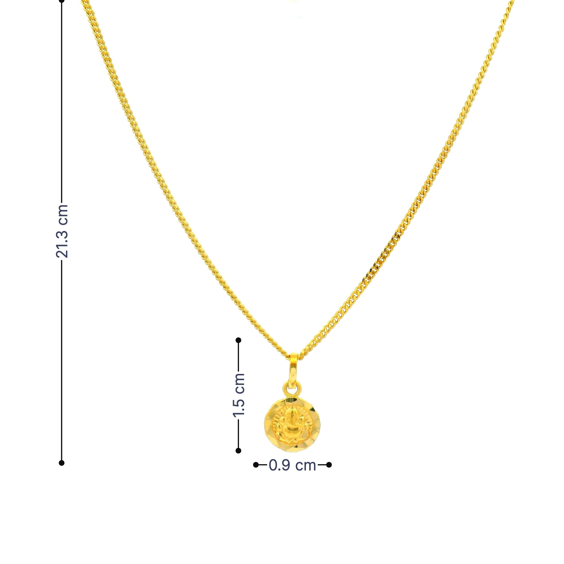 Adorable Bal Ganesha Gold Locket with Chain for Kids