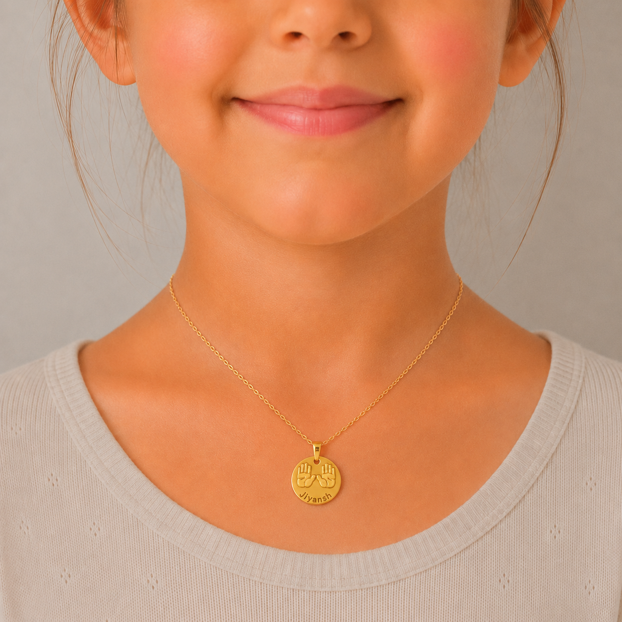 Playful Glow Gold Locket for Kids