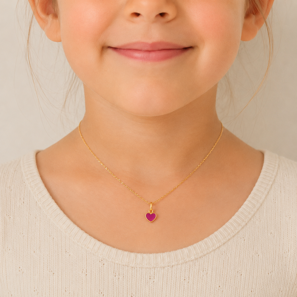 Lovable Heart Gold Locket for Kids