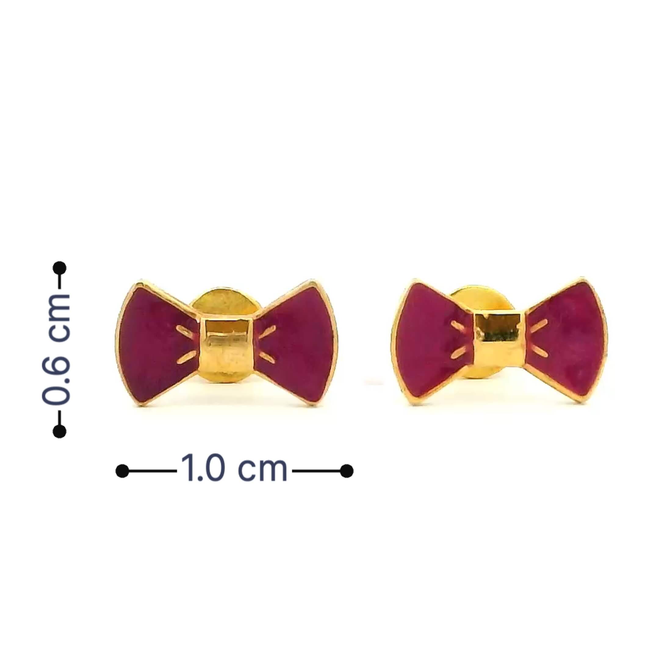 Cutsie Little Bow Gold Earrings for Kids