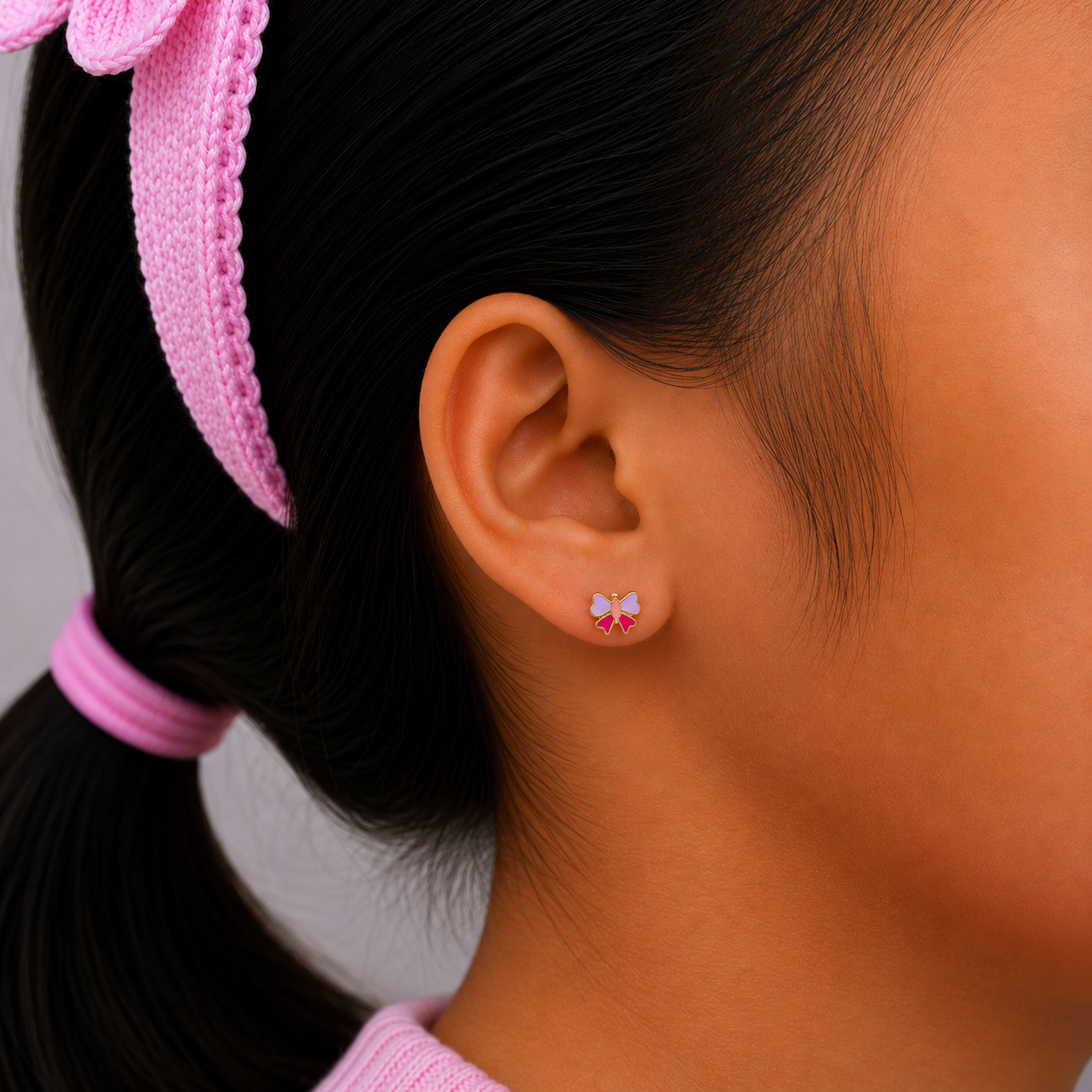 Petite Mauve Gold Studs