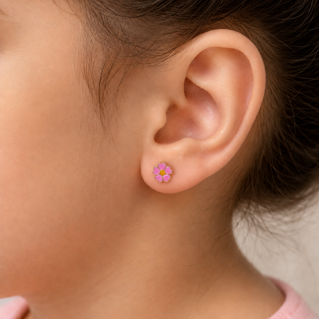 Beautiful Bloom Gold Earrings For Kids