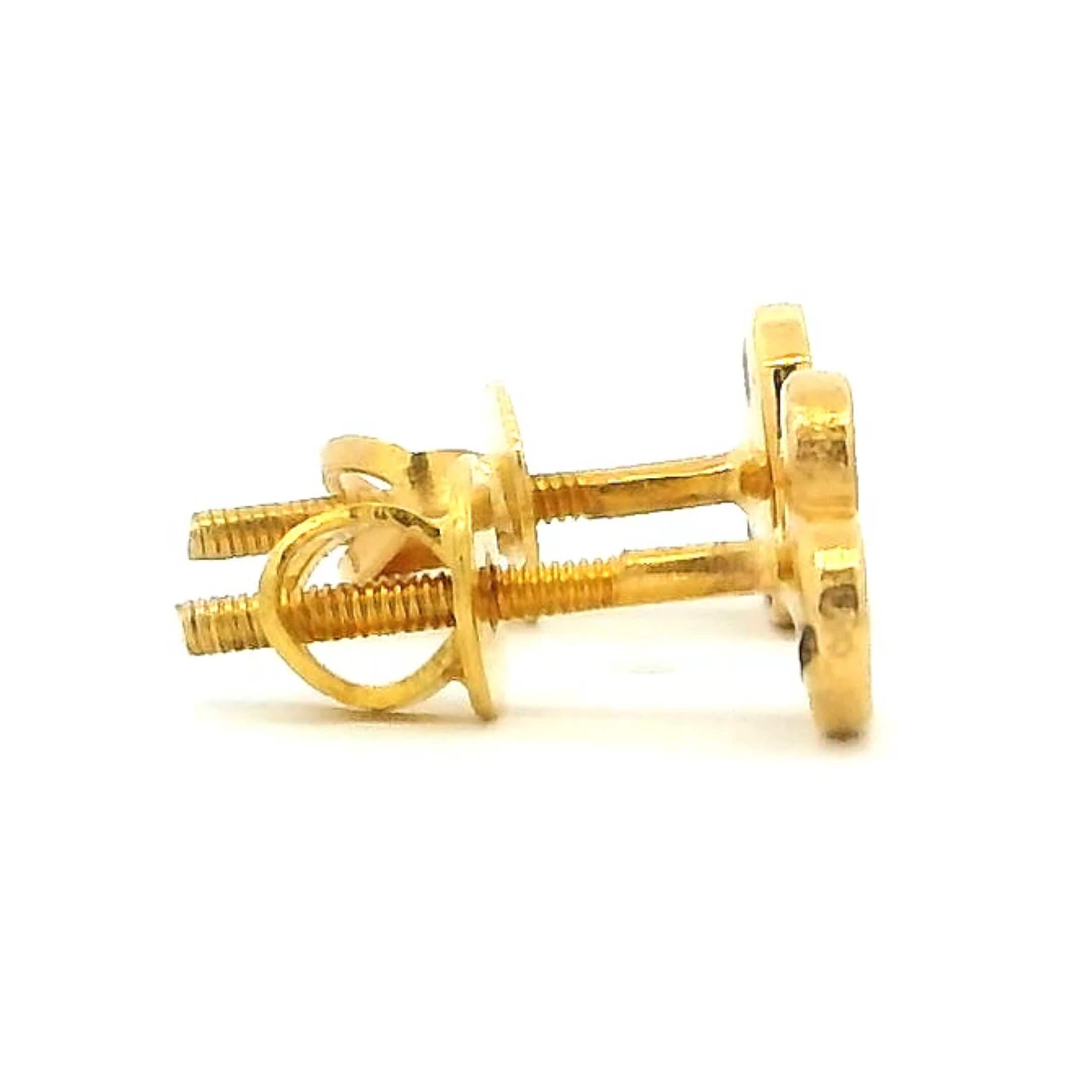 Rosy Heart  18K Gold Earrings for Kids