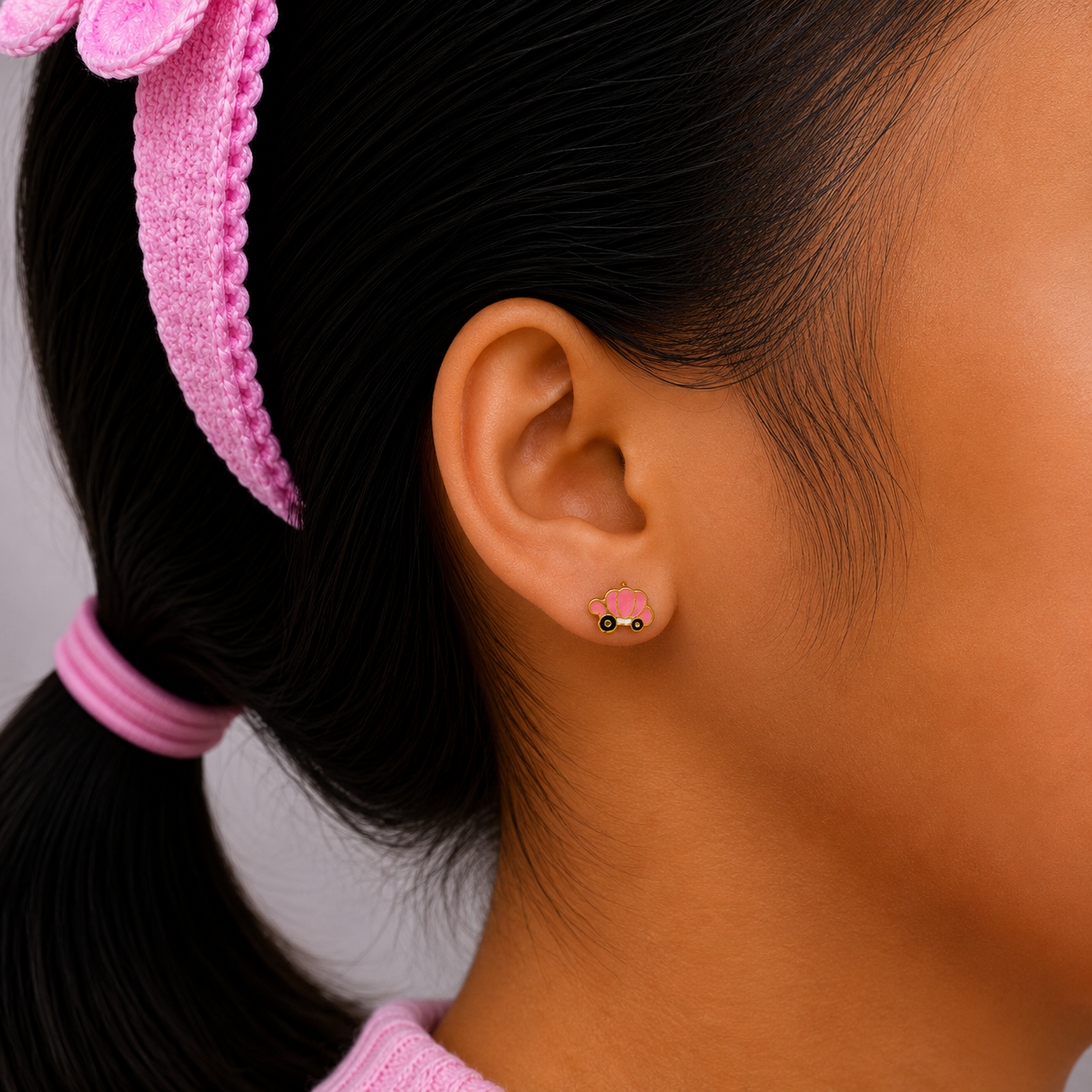 Petite Petals Gold Earrings for Kids